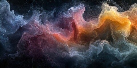 Wall Mural - A swirling, colorful abstract design with fluid shapes and a dreamy atmosphere