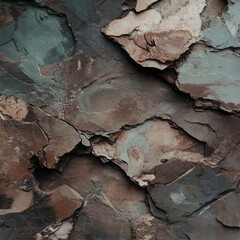 Aufkleber - Abstract Textured Surface Featuring Irregular Shapes And Muted Blue Brown And Gray Hues