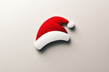 Poster - Bright red and white Santa hat logo design symbolizing joyful holiday spirit