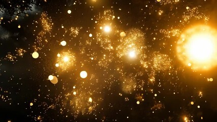 Wall Mural - vibrant cosmic explosion with glowing orbs and sparkling dust in a mesmerizing dark space