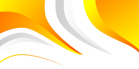 Wall Mural - orange and grey business wave banner background on white background. overlapping vector wave backgro