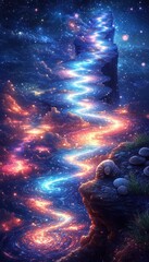 Wall Mural - Cosmic Pathway Through Nebula