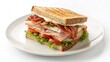 © Tipapat - Top view of a single club sandwich on a pure