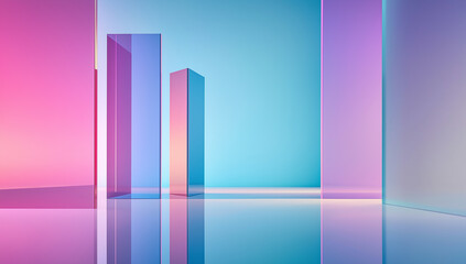 Poster - Colorful glass panels creating abstract architectural design