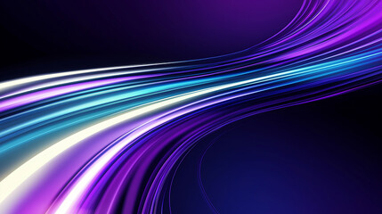 Aufkleber - Abstract flowing light trails creating vibrant purple and blue design
