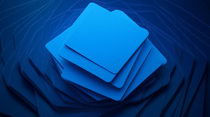 Poster - Blue abstract geometric shapes creating modern background design
