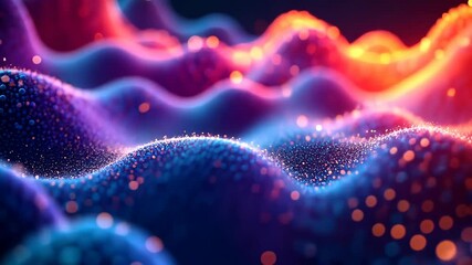 Leinwandbilder - Abstract Vibrant Particles Flowing in Seamless Loop A Colorful Motion Background