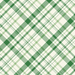 Wall Mural - plaid with twill weave repeat pattern.checkered seamless pattern in green and white.gingham tartan g