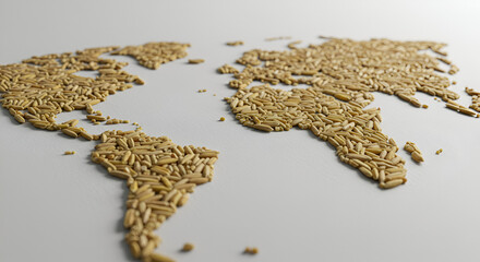 golden world map from field