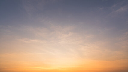 Wall Mural - morning sky, golden sunset beauty sun dawn with yellow, orange, blue sunrise sky background, sunny b