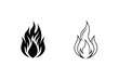 © pankajkumar - Simple Fire Flame Icons Black, Outline, Design Elements, Graphic, Vector, Illustration, Symbols, Bur