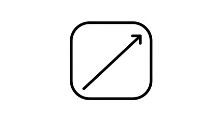 Isolated Diagonal Arrow in Square Outline