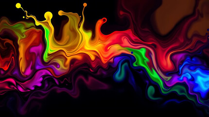 Wall Mural - rainbow ink explosion, 8k ultra hd desktop wallpaper background