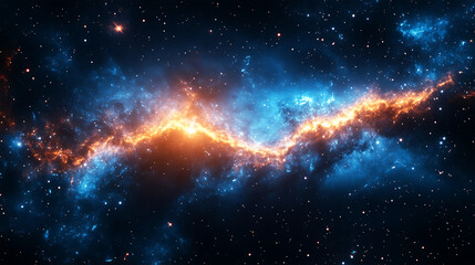 Wall Mural - a celestial panorama unfolds, a mesmerizing display of the cosmos. the image is dominated by a vibra