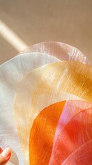 Aufkleber - Translucent Gradient Flow Minimalist Abstract Art Capturing Soft Organic Textures with Warm Sunset Palette - Contemporary Design and Creative Visual Expression