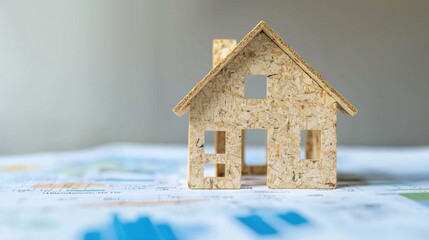 Poster - Sustainable Real Estate Investment Eco-Friendly Miniature House Model on Global Market Data - Innovative Property Development Insights for Strategic Financial Planning