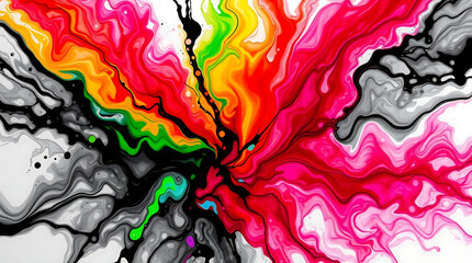Wall Mural - rainbow swirl fluid art background, 8k ultra hd desktop wallpaper background