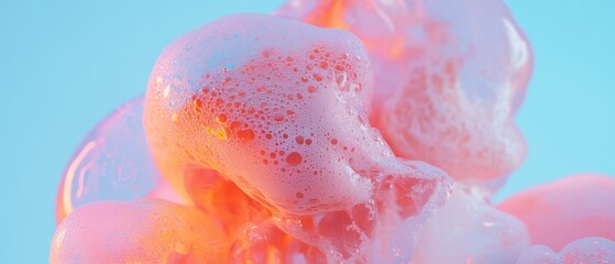 Aufkleber - Ethereal Digital Bubble Art Iridescent Fluid Dynamics Macro Exploring Soft Texture, Color Transition, and Abstract Minimalist Design for Creative Marketing