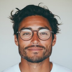 Poster - Authentic Millennial Professional Inclusive, Approachable Tech Branding Portrait Showcasing Genuine Confidence and Modern Workplace Diversity in Soft Minimalist Aesthetic