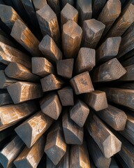 Poster - Eco-Geometric Narrative Sustainable Design Meets Abstract Wooden Texture - Minimalist Architectural Innovation for Creative Professionals
