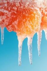Poster - Crystalline Climate Fusion Vibrant Thermal Gradient Icicle Macro - Immersive Winter Texture Exploration for Digital Design and Environmental Storytelling