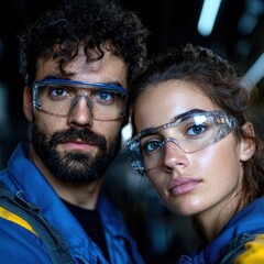 Aufkleber - Collaborative Tech Learning Inclusive Gen Z Industrial Design Professionals Exploring Future-Ready Safety Innovations with Advanced Protective Eyewear