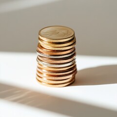 Poster - Minimalist Wealth Optimization Gen Z Financial Empowerment through Strategic Gold Coin Stacking - Micro-Investment Aesthetic for Digital Entrepreneurial Mindset