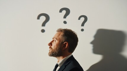 Aufkleber - Minimalist Strategic Uncertainty Gen X Business Analyst Exploring Decision Complexity in Adaptive Leadership - Innovative Problem-Solving Visualization for Modern Workplace Transformation