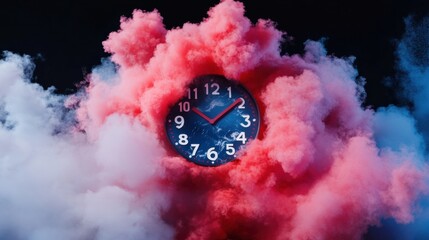 Leinwandbilder - Quantum Time Horizons Ethereal Climate Clock Visualizing Global Transformation in Surreal Cosmic Aesthetic for Emerging Sustainability Narratives