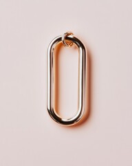 Leinwandbilder - Tax Day Precision Sleek Silver Minimalist Paper Clip on Soft Blush - Innovative Business Organization and Digital Workflow Optimization