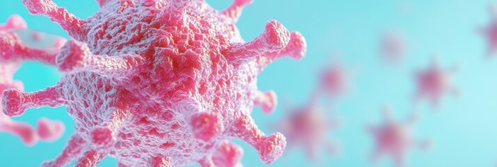Fototapete - Climate-Responsive Scientific Visualization Hyper-Detailed Metapneumovirus Particle for Next-Gen Healthcare Education and Pandemic Preparedness Insights