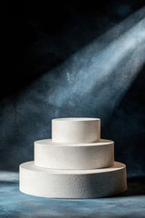 Aufkleber - Minimalist Triumph Podium Elegant Monochromatic Three-Tier Display for Competitive Branding, Marketing Narratives, and Achievement Visualization