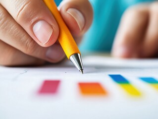 Fototapete - Precision Data Visualization Minimalist Financial Analysis with Color-Coded Metrics - Next-Gen Professional Insights for Digital Workplace Efficiency