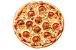 © Ben Kuang - Delicious pepperoni pizza topped with herbs and melted cheese.