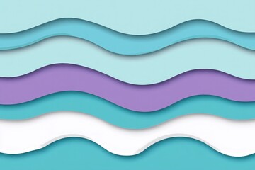 Wall Mural - a series of blue and white waves, with purple and white waves in the middle. strategy with minimalis
