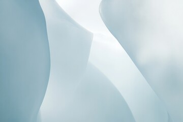 Wall Mural - the image is a close up of a white object with a blue hue. strategy with minimalist waves in light b