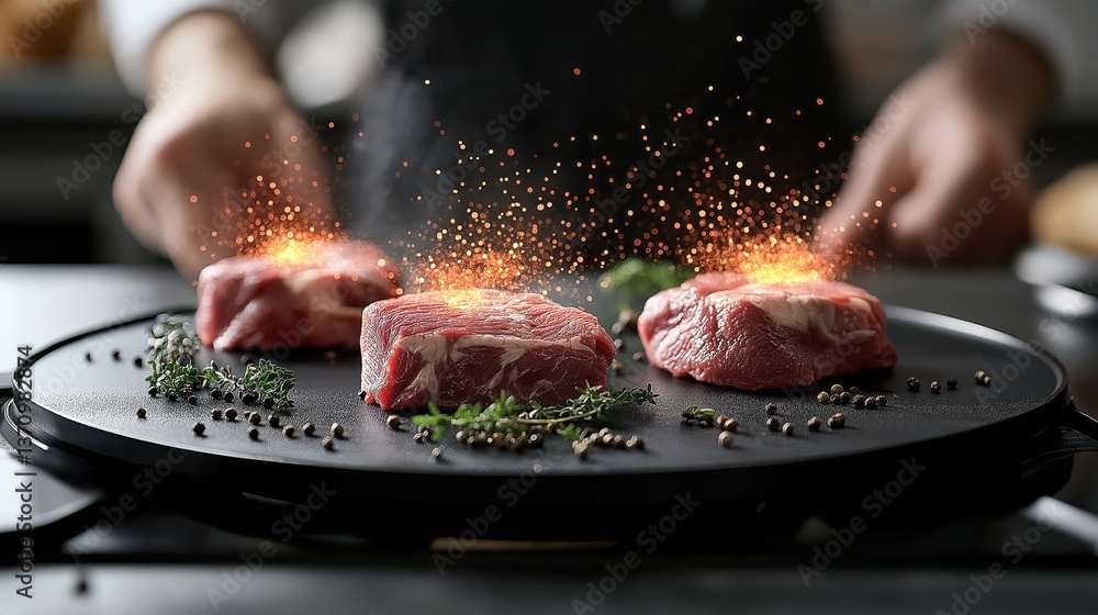 Stock-Foto „Holographic AI-powered beef grading system, real-time fat ...