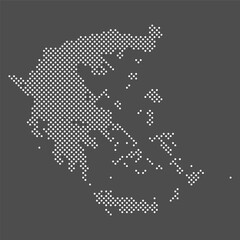 greece map dot on gray background. dotted map of greece. map of hellenic republic halftone. vector e