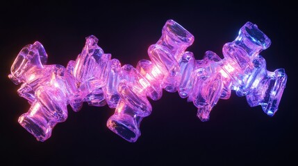 Leinwandbilder - 3D visualization of adeno-associated virus capsid with intricate protein patterns in glowing biofluid
