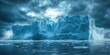© Alena - A large iceberg floats in the middle of a calm sea, perfect for use in scenes related to climate change or oceanography