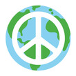 © ChrisKuz - Peace symbol over a globe illustrating harmony and unity