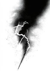 Wall Mural - png lightning halftone design, transparent background