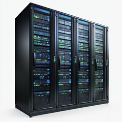 Fototapete - Data Center Server Racks: A powerful view of networking and storage, essential infrastructure for modern data processing and cloud computing.