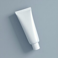 Poster - Minimalist White Tube Mockup for Cream, Lotion, or Gel Product on a Soft Grey Background - Perfect for Branding