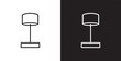 © sugarstock - Bedside lamps icon, Sitting lamps, Table room lamps icon vector in transparent and black background.