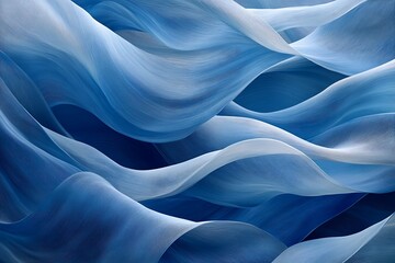An abstract representation of wind with flowing, curved lines in varying shades of blue, creating a sense of movement and airiness
