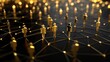 © Daria - 3d visualization of human connection network with golden figures on black background design
