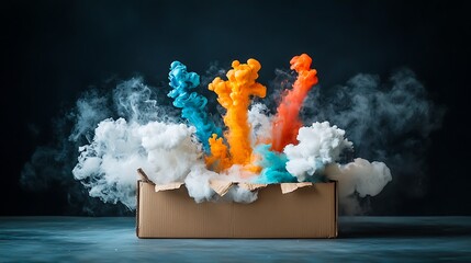 Poster - Colorful ink bursts from open box (1)