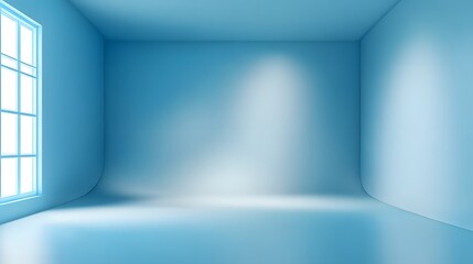 Wall Mural - light blue studio room background,

