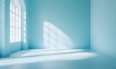 Wall Mural - light blue studio room background,

